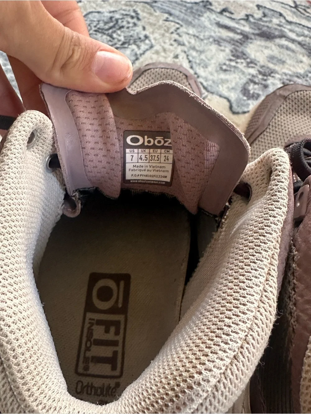 Oboz Women's hiking boots in Fig Brown